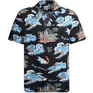 Reyn Spooner Waveriders Black Men's Camp Shirt